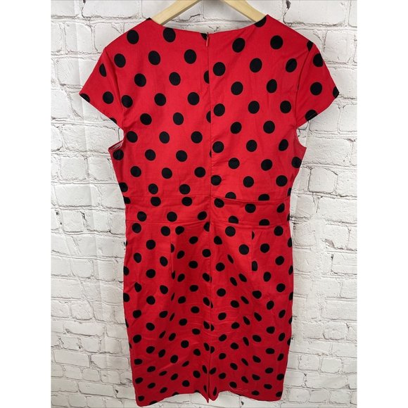 Grace Karin Red Polka Dot Pin Up Sheath Dress Rock - Picture 4 of 4